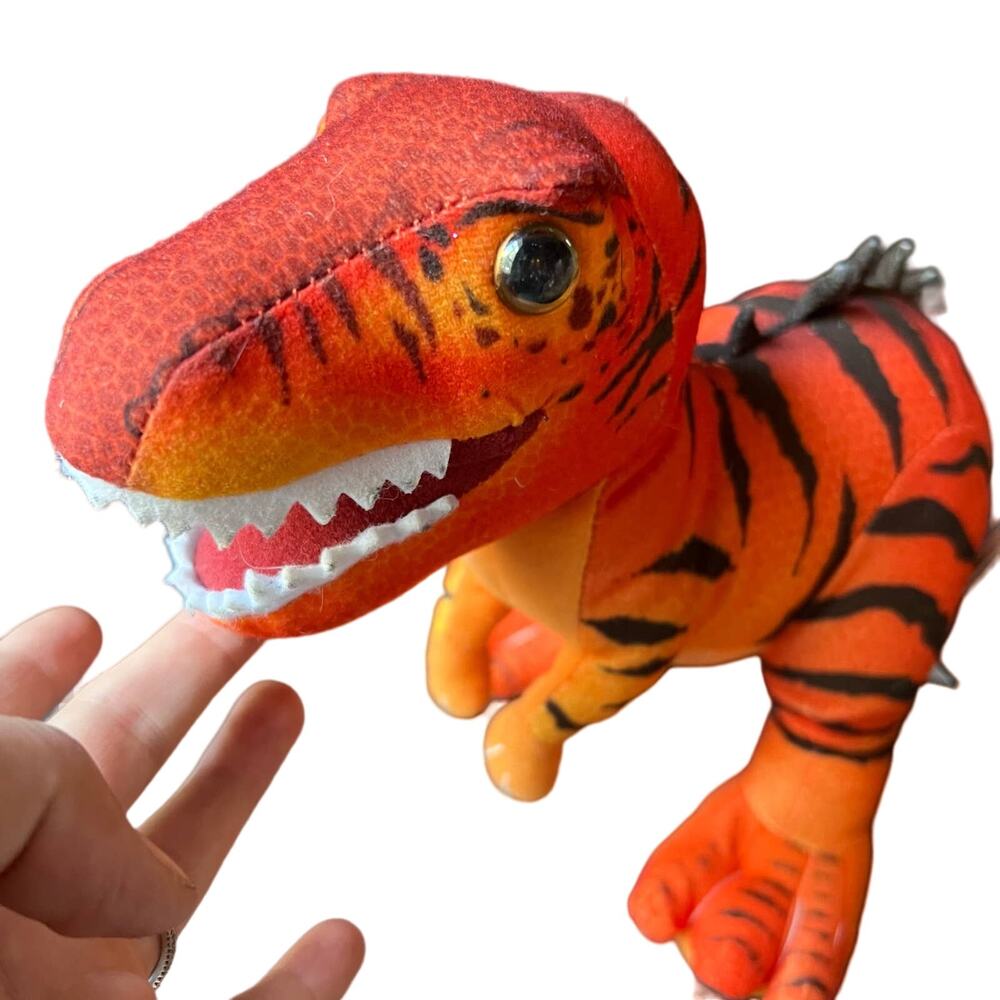Jurassic World 16" Long T-Rex Plush Dinosaur Toy Licensed Orange & Black